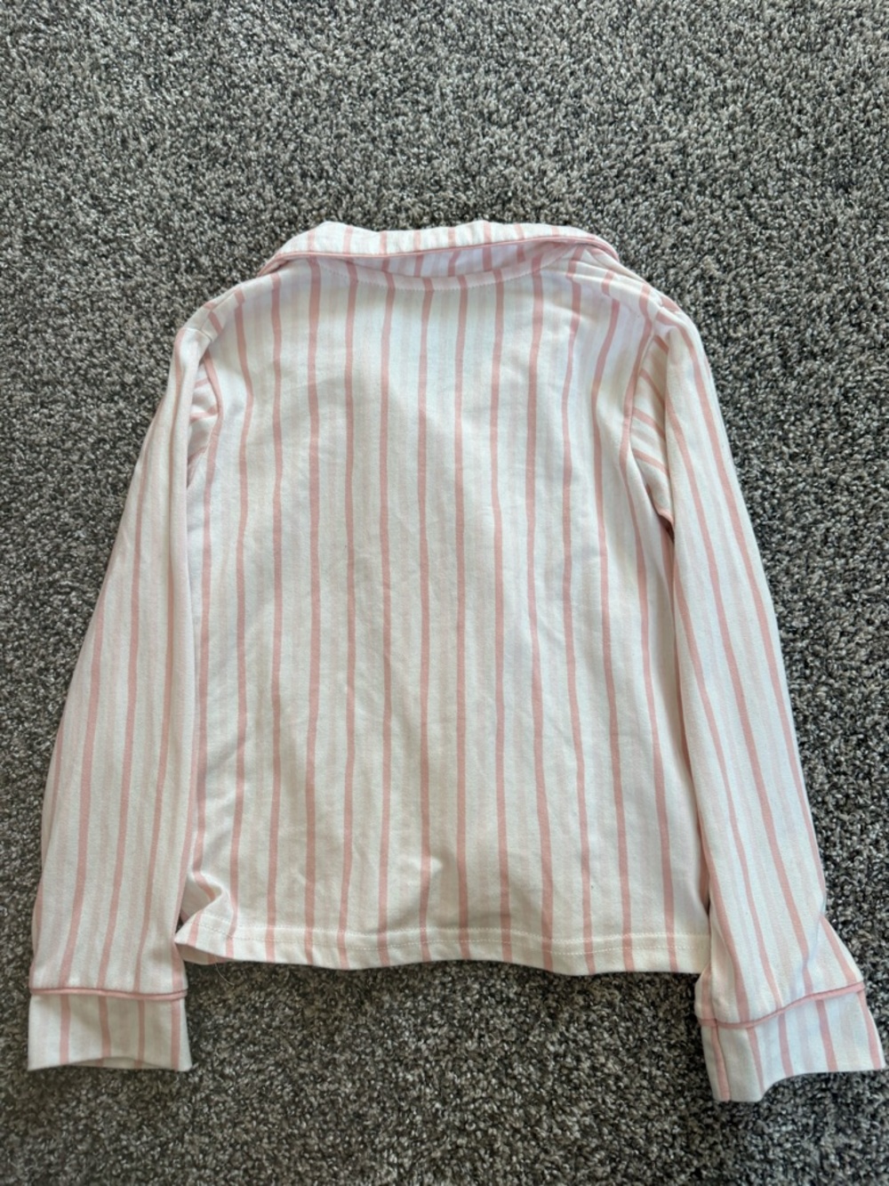 Tahari Pink and White Striped Button-Up Top Pajama Size 5/6 - Picture 3 of 3